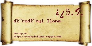 Ürményi Ilona névjegykártya