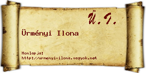 Ürményi Ilona névjegykártya