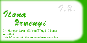 ilona urmenyi business card